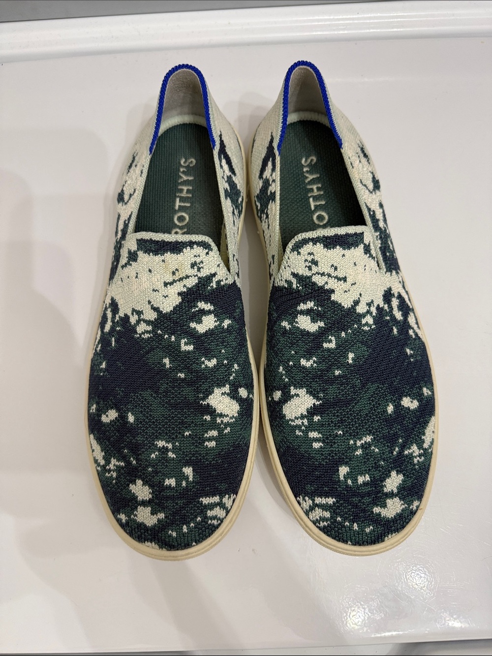 Rothy’s Limited Edition Sea Green Shibori The Original Sneaker Slip On Size 9